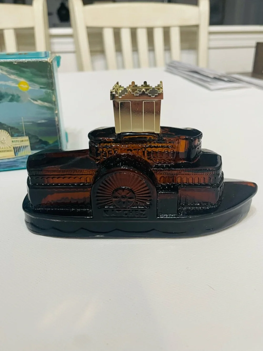 NWT AVON Vintage 1970s Side Wheeler Steamboat Decanter After Shave‎